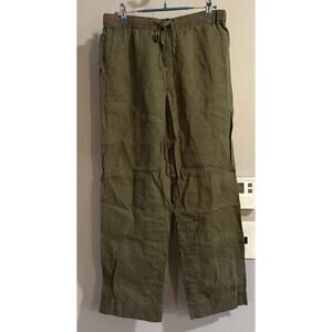 Orvis Linen Pants Outsmart Fresh Ankle Drawcord Stretch‎ Waistband Small New
